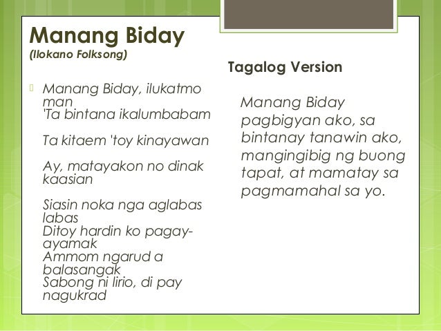 manang biday ilocano song manang biday ilocano song